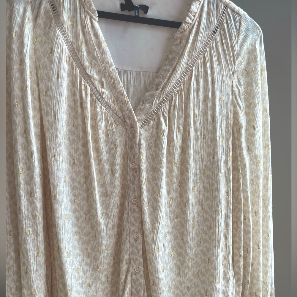 NWT PAIGE Doris Blouse Metallic Embroidery XS